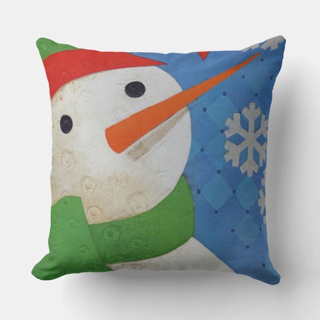 Pillow snögubbe Ansikte Kudde (Framsida)