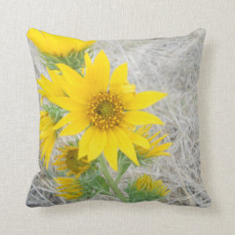 Pillow Solrosfoto - Gult av ljusbeläggning Kudde