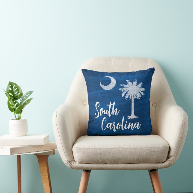 Pillow - South Carolina Flagga med Palmetto Träd Kudde (Stol)