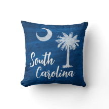 Pillow - South Carolina Flagga med Palmetto Träd