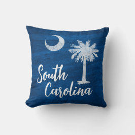 Pillow - South Carolina Flagga med Palmetto Träd Kudde