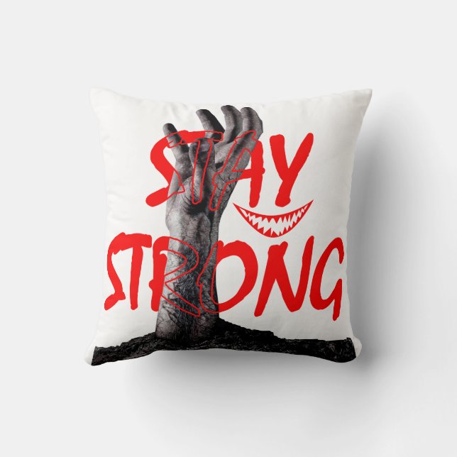 Pillow : Stay Strong Motivational Quote Design Kudde (Baksida)