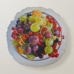 Pillow Summer Berries Rund Kudde