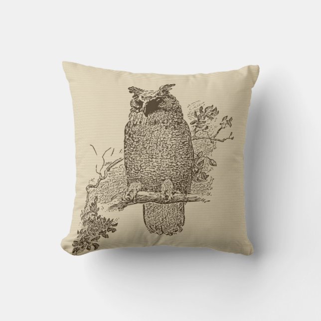 Pillow uggla Teckning Kudde (Framsida)