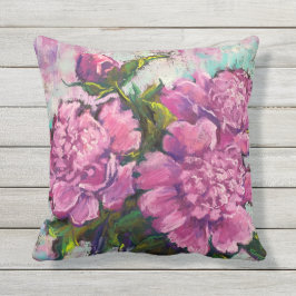Pillow utomhus med Peony Design Kudde