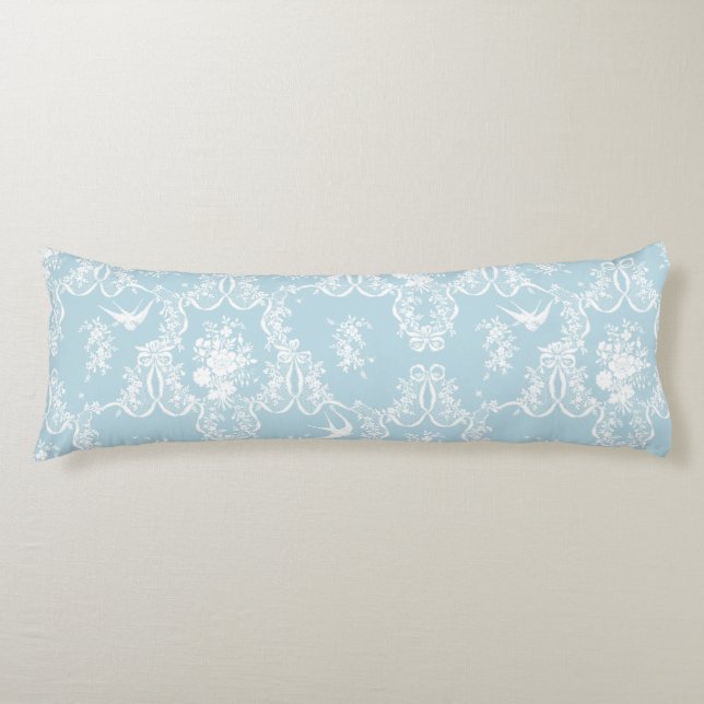 Pillow Willa Toile Gingham aqua Kroppskudde (Framsidan)