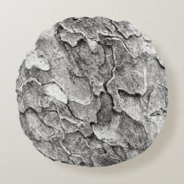 Pillow wit träd bark rund kudde