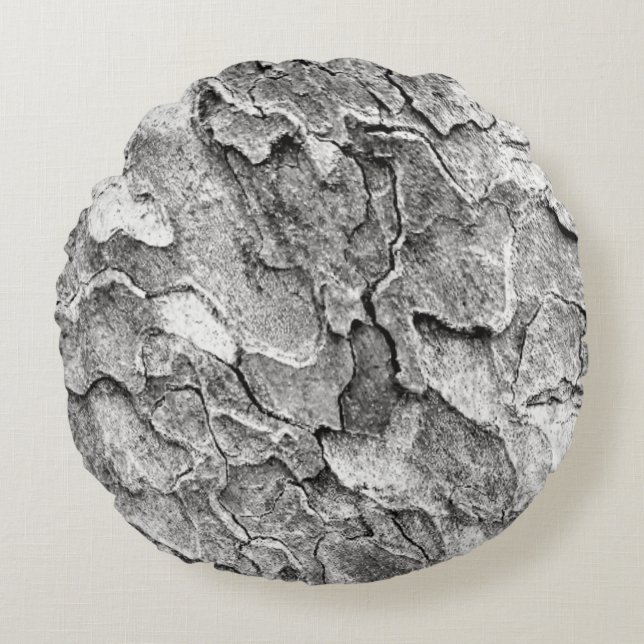 Pillow wit träd bark rund kudde (Framsidan)