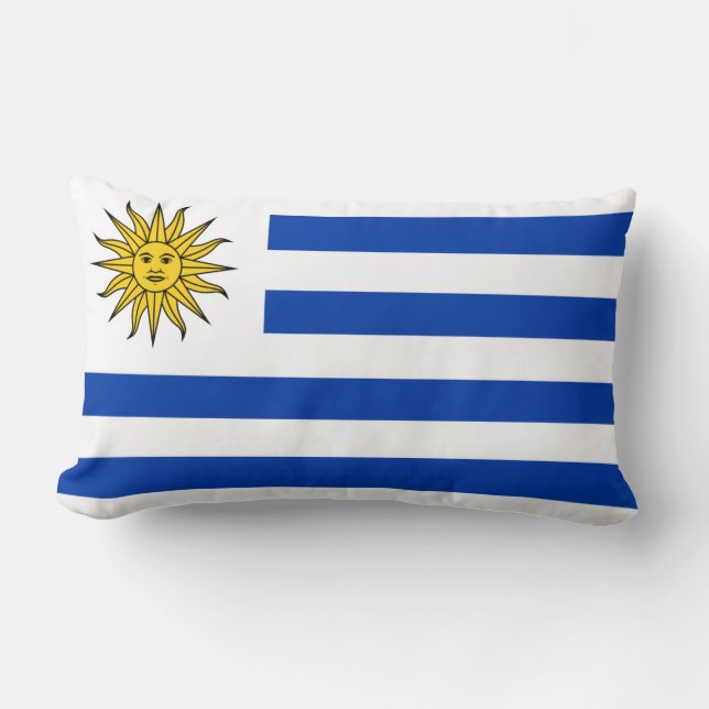 Pillow with flagga of Uruguay Lumbarkudde (Framsida)