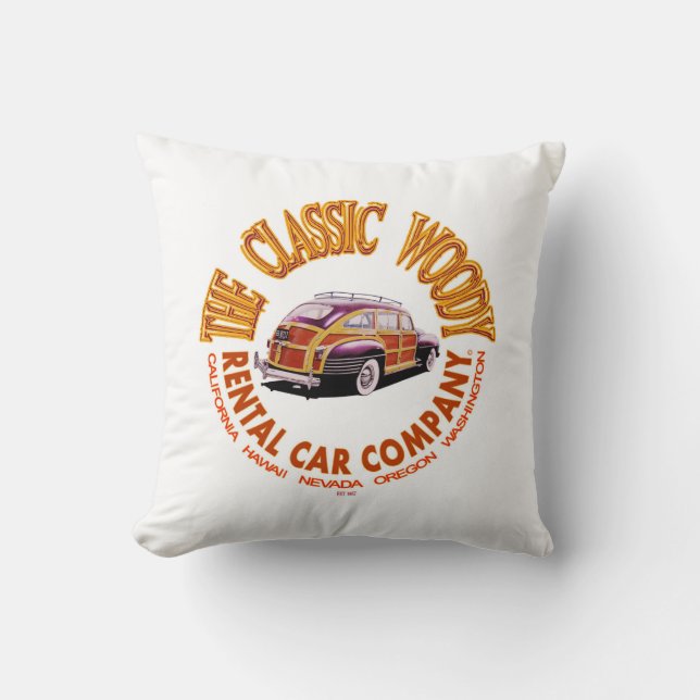 Pillow with the Classic Woody Rental Car Co. Ver 3 Kudde (Framsida)