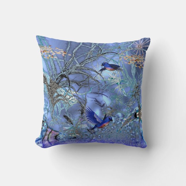 Pillows Blue Birds Enchanted Kudde (Framsida)