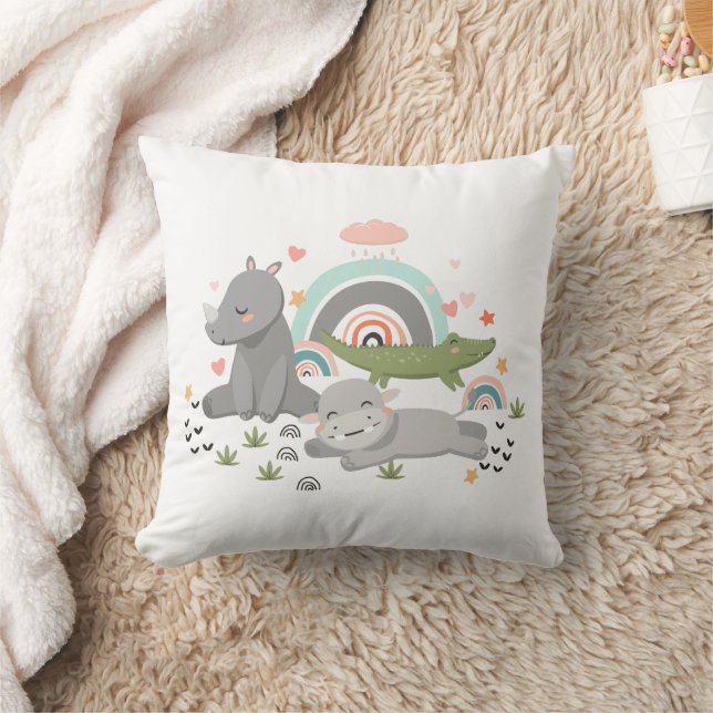 Pillows dekorerade med en lustig illustration. kudde (Filt)