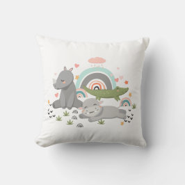 Pillows dekorerade med en lustig illustration. kudde