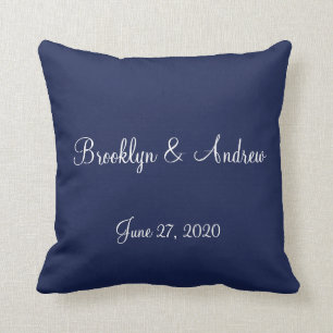 Pillows i Monogramme Blue Nautical Bröllop Kudde