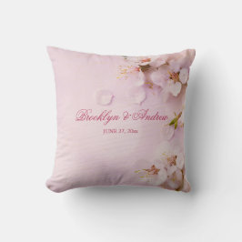 Pillows i Monogrammed Cherry Blommar Elegant bröll Kudde