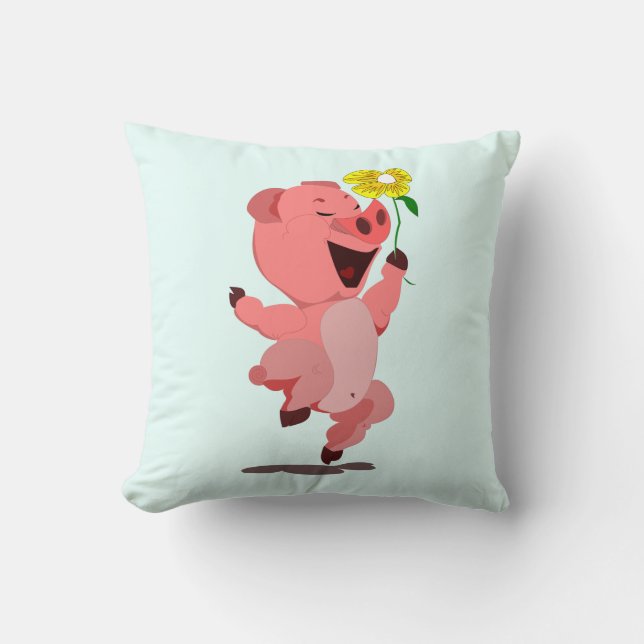 Pillows lycklig Gris Kudde (Framsida)