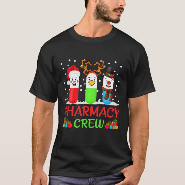Pills Snögubbe Reindeer Jultomten Pharmacy Crew C T Shirt (Framsida)