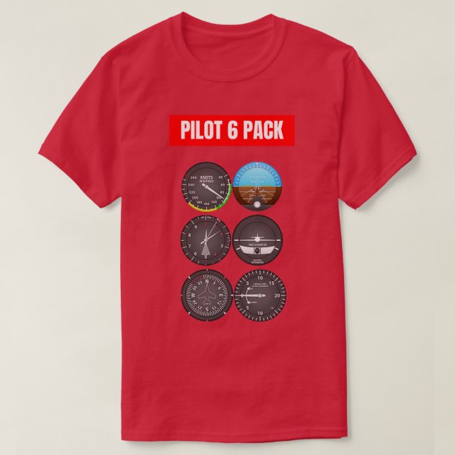 Pilot 6 Pack 1 T Shirt (Design framsida)