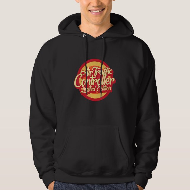 Pilot Air Traffic Controller  Retro ATC Aviation F Hoodie (Framsida)