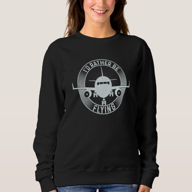 Pilot Airplane Plane Aviation I would Rather be Fl T Shirt (Framsida)