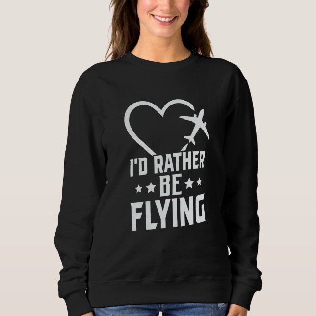 Pilot Airplane Plane Aviation I would Rather be Fl T Shirt (Framsida)