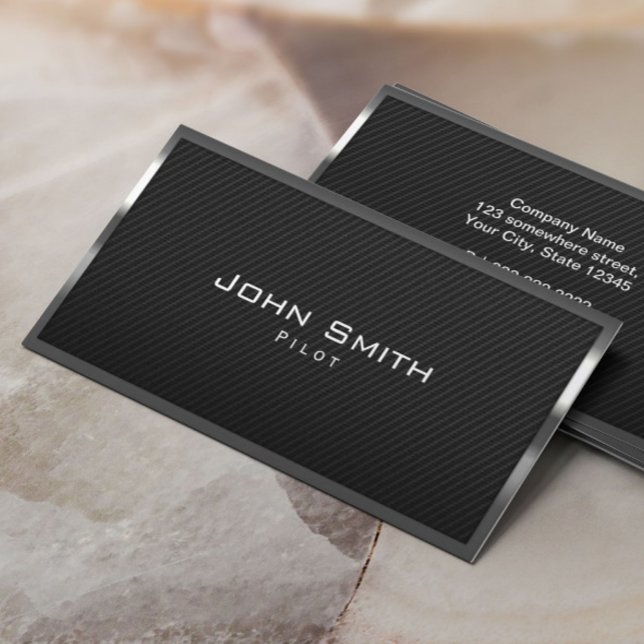 Pilot Aviator Carbon Fiber Modern Metall Ram Visitkort (Skapare uppladdad)