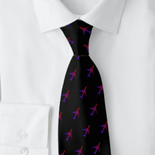 Pilot Blue Navy Airplane NeckTie Slips