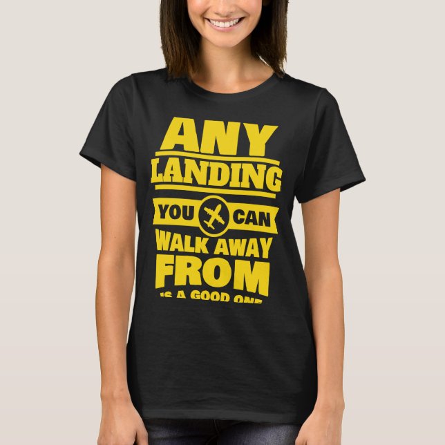 Pilot & Co Pilot Bra Aircraft Landing T Shirt (Framsida)