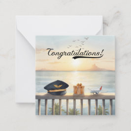 Pilot Congratulations Note Card – Elegant Aviation Anteckningskort