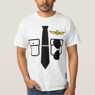 Pilot Costume Funny Halloween Airplan pilot T Shirt