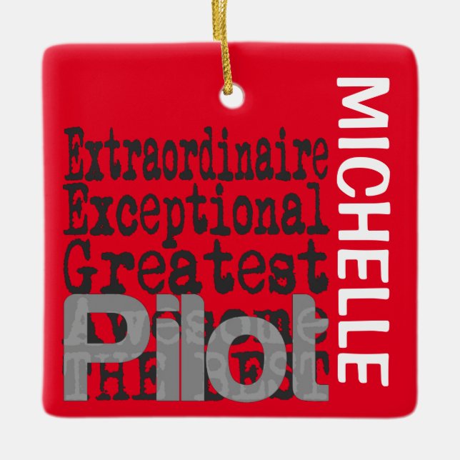Pilot Extraordinaire ANPASSNINGSBAR Ceramic Orname Julgransprydnad Keramik (Framsida)