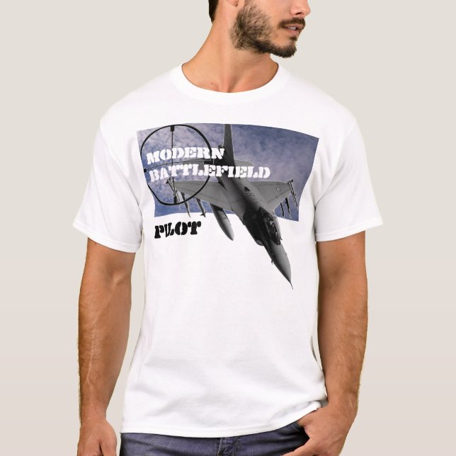 Pilot- F16 för slagfält T-shirt (Framsida)