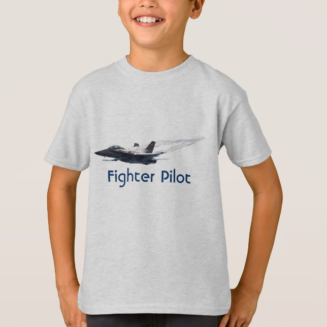 Pilot F/A-18 Hornet Jet Flygplan Kids T-Shirt (Framsida)