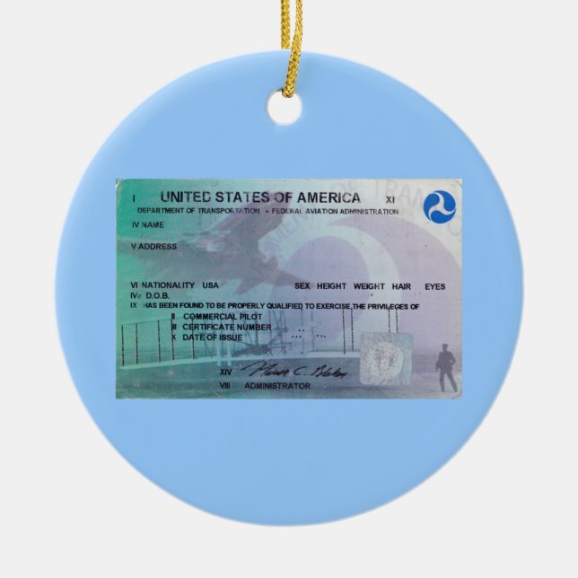 Pilot- FAA Julgransprydnad Keramik (Framsidan)