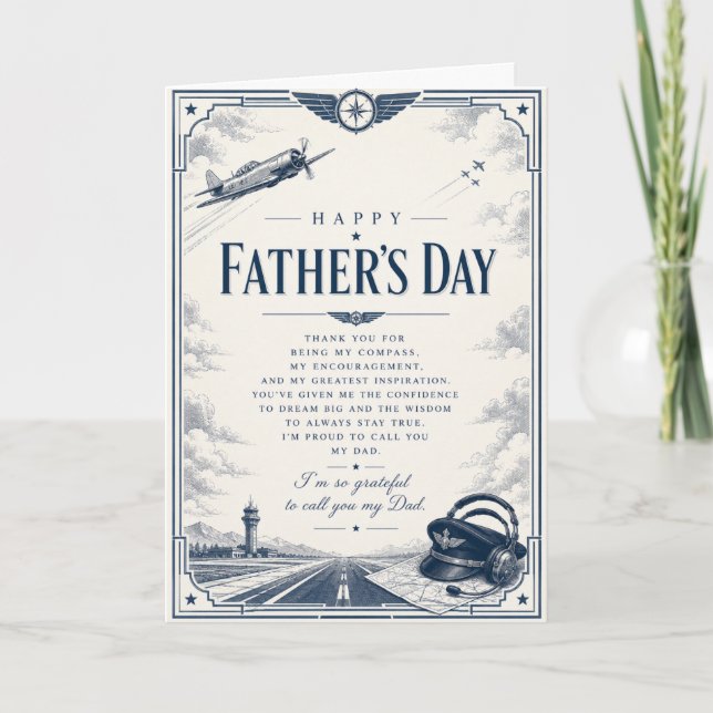 Pilot Fars dag-kort till Pappa Flygtema Kort (Framsida)