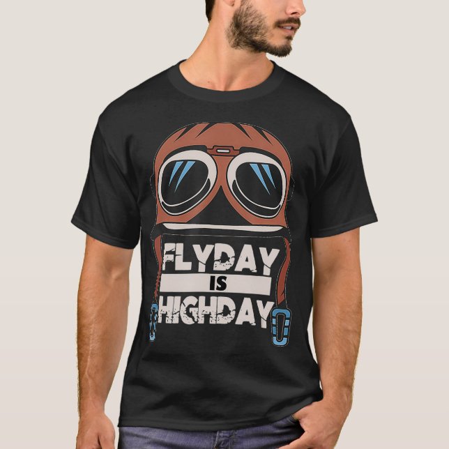 Pilot Flaily är Hat Aviator-högdagern T Shirt (Framsida)
