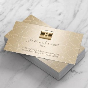 Pilot-/flygare lyxig guld- Monogram Visitkort