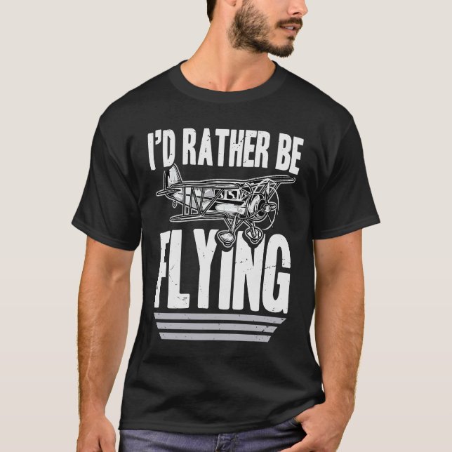 Pilot Flygplan Flygplan Aviation Vintage Taildragg T Shirt (Framsida)
