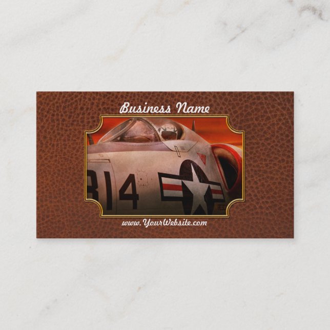 Pilot- flygplan - - flygvapen - Go får em-tigern Visitkort (Framsida)