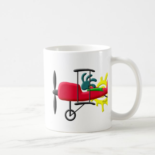 Pilot- flygplan för Kokopelli indianjippo Kaffemugg (Höger)