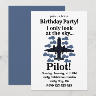 Pilot Flygplan Jag tittar bara på himlen Pilot Inbjudningar