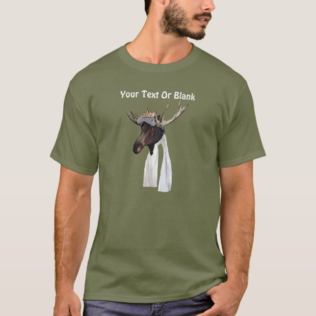 Pilot för flygande moose Aviation Pilot T-shirt (Framsida)