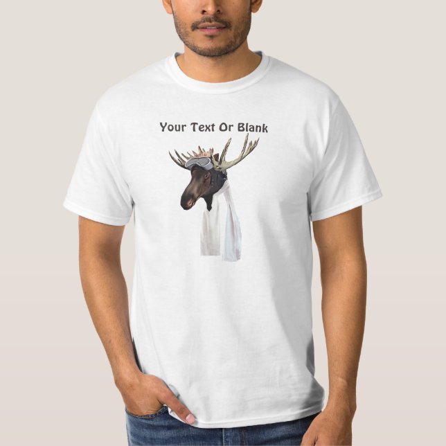 Pilot för flygande moose Aviation Pilot T Shirt (Framsida)