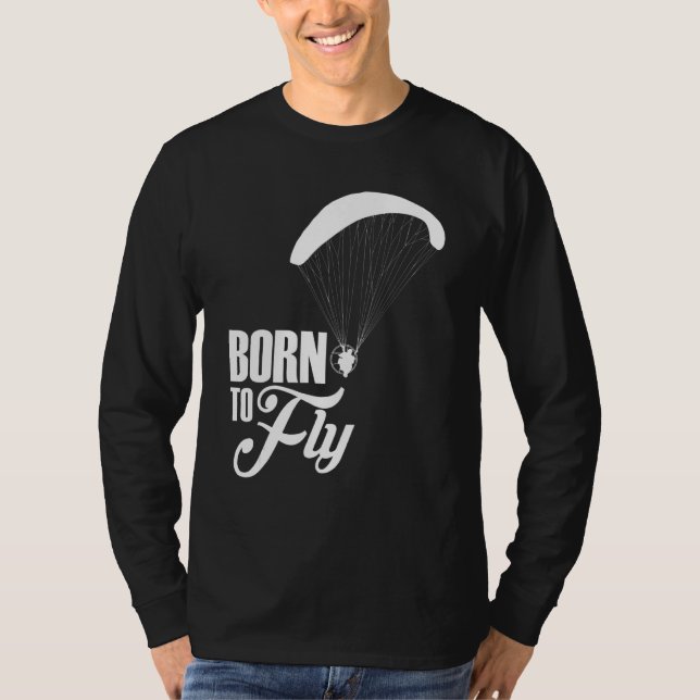 Pilot för flygparamotor, född till flygande t shirt (Framsida)