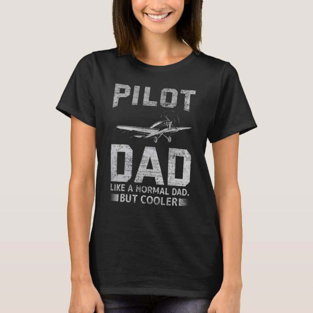 Pilot för flygplanet Pappa Far T Shirt (Framsida)