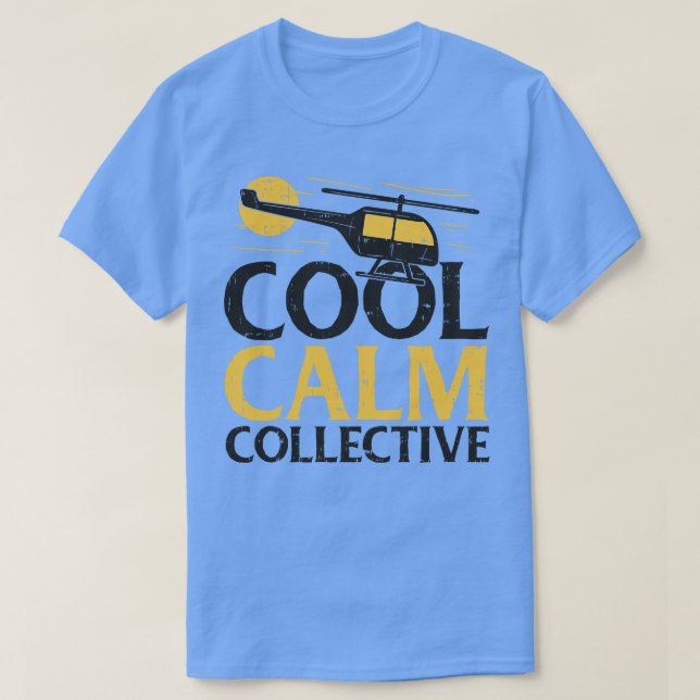 Pilot för kollektiv helikopter för lugn av coola t shirt (Design framsida)