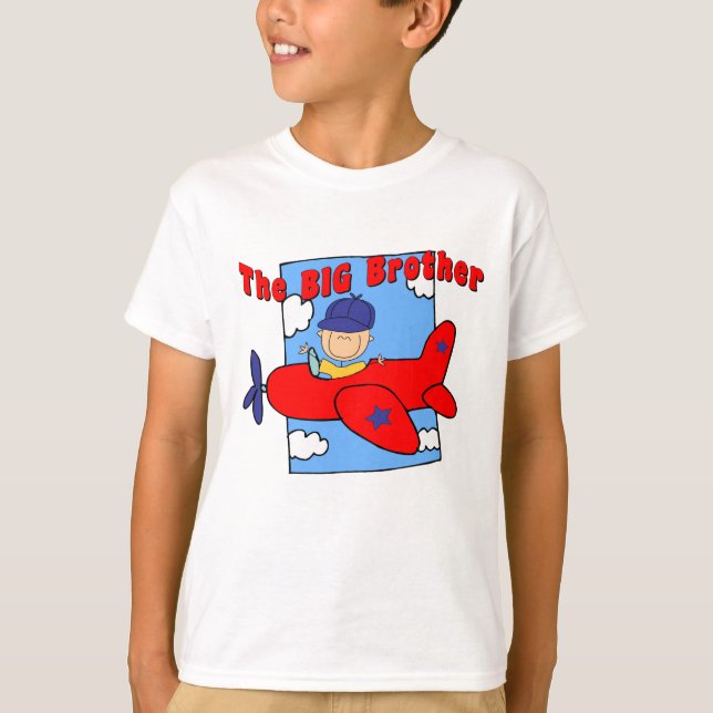 Pilot för storebror på flygplan t-shirt (Framsida)