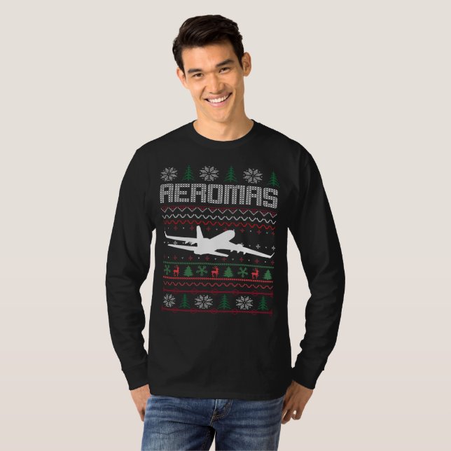 Pilot- ful jultröja t-shirt (Hel framsida)