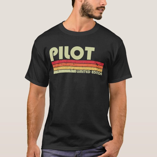 PILOT Funny Job Title Profession Birthday Worker T Shirt (Framsida)