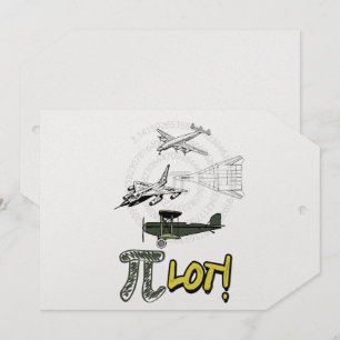 Pilot Funny PI Day Nerdy Ord Play Julkort
